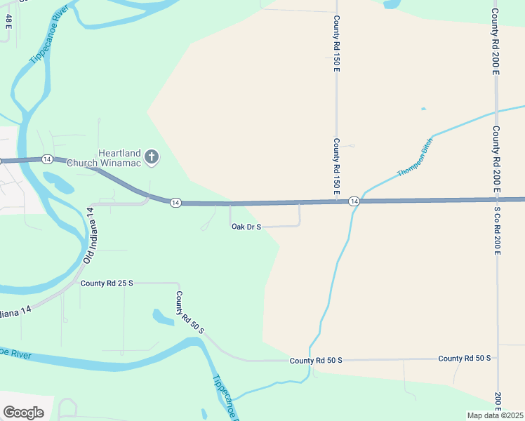 map of restaurants, bars, coffee shops, grocery stores, and more near 1255 Indiana 14 in Winamac