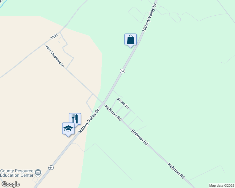 map of restaurants, bars, coffee shops, grocery stores, and more near Kolesar Lane in Clinton County
