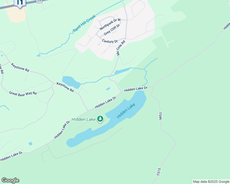 map of restaurants, bars, coffee shops, grocery stores, and more near 515 Hidden Lake Drive in East Stroudsburg
