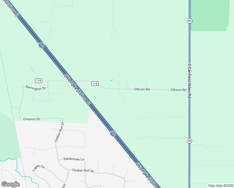 map of restaurants, bars, coffee shops, grocery stores, and more near 6343 Gibson Road in Canfield