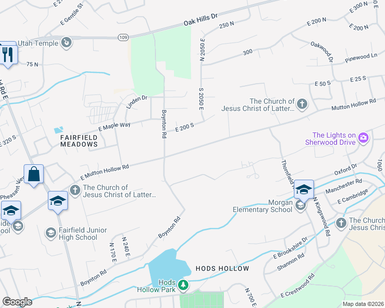 map of restaurants, bars, coffee shops, grocery stores, and more near 454 East Mutton Hollow Road in Kaysville
