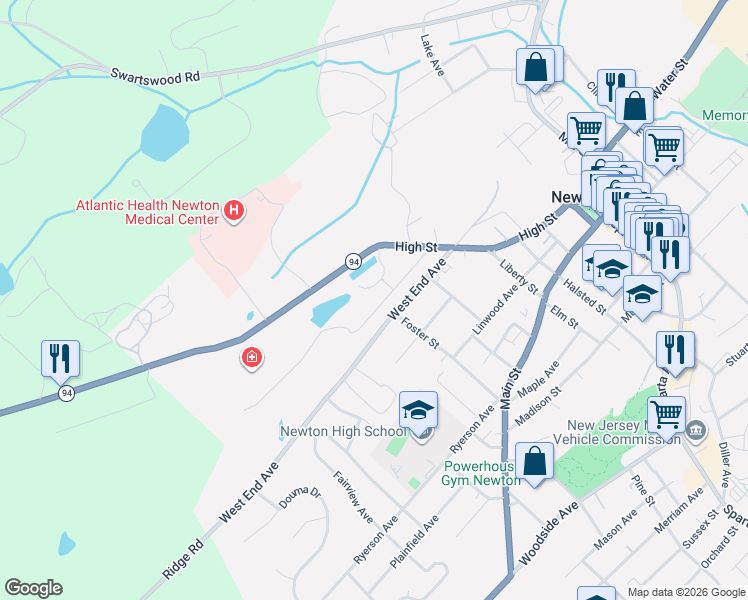 map of restaurants, bars, coffee shops, grocery stores, and more near 30 Hillside Avenue in Newton