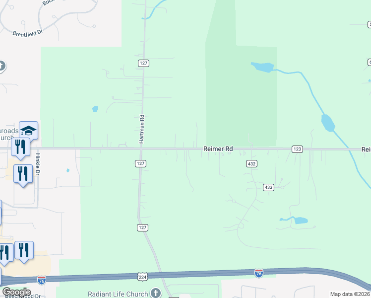 map of restaurants, bars, coffee shops, grocery stores, and more near 660 Reimer Road in Wadsworth
