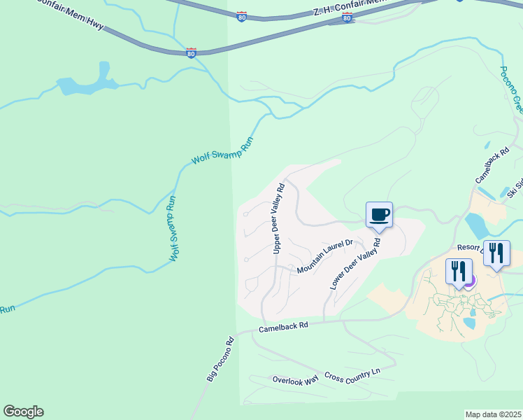 map of restaurants, bars, coffee shops, grocery stores, and more near 192 Sycamore Court in Tannersville