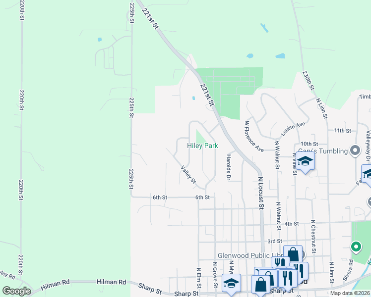 map of restaurants, bars, coffee shops, grocery stores, and more near 183 Glenbrook Drive in Glenwood