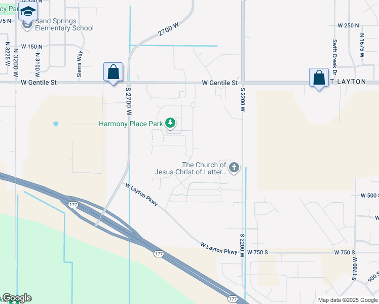 map of restaurants, bars, coffee shops, grocery stores, and more near 306 South Sunburst Drive in Layton