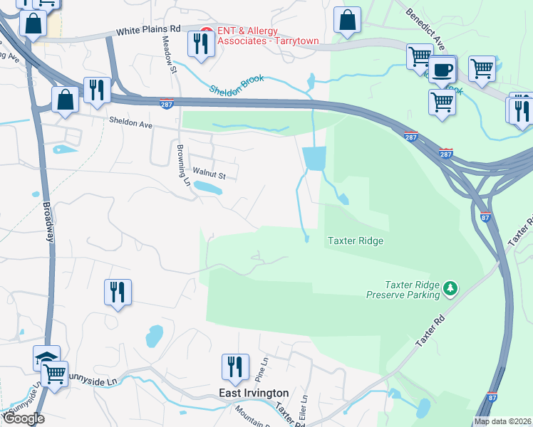 map of restaurants, bars, coffee shops, grocery stores, and more near 19 Gracemere in Tarrytown