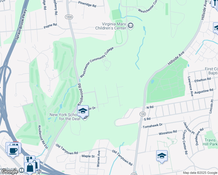 map of restaurants, bars, coffee shops, grocery stores, and more near 201 Wood Hampton Drive in White Plains