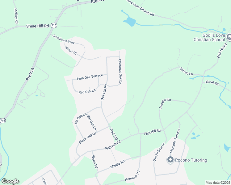 map of restaurants, bars, coffee shops, grocery stores, and more near 1112 Chestnut Oak Dr in Tannersville