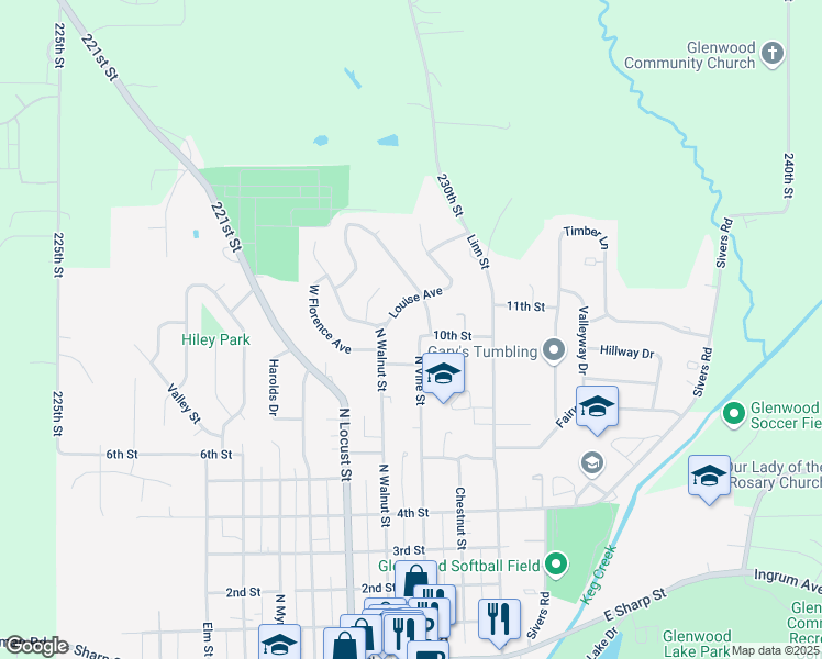 map of restaurants, bars, coffee shops, grocery stores, and more near 108 East Florence Avenue in Glenwood