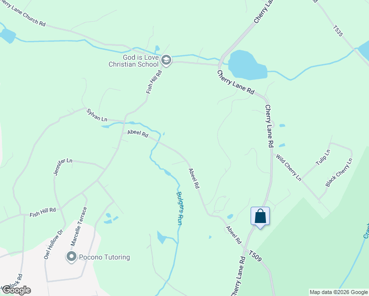 map of restaurants, bars, coffee shops, grocery stores, and more near 39 Abeel Road in East Stroudsburg