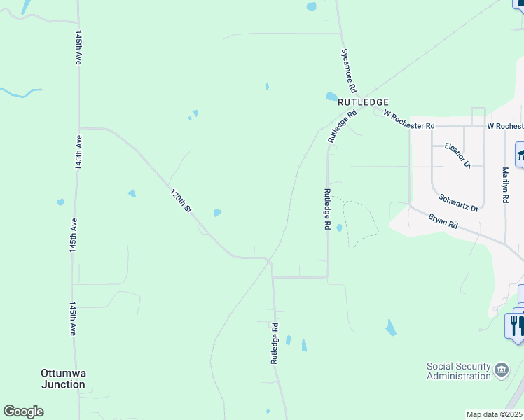 map of restaurants, bars, coffee shops, grocery stores, and more near 13947-13967 120th Street in Ottumwa
