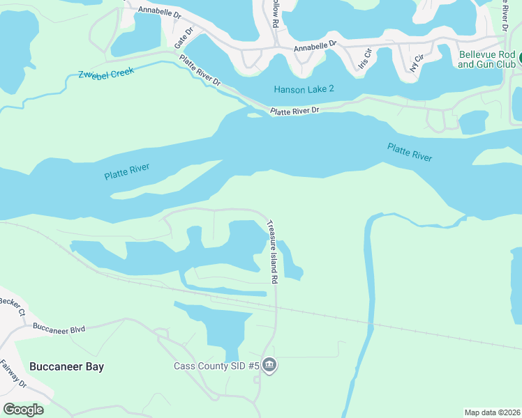 map of restaurants, bars, coffee shops, grocery stores, and more near 21016 Treasure Island Road in Plattsmouth