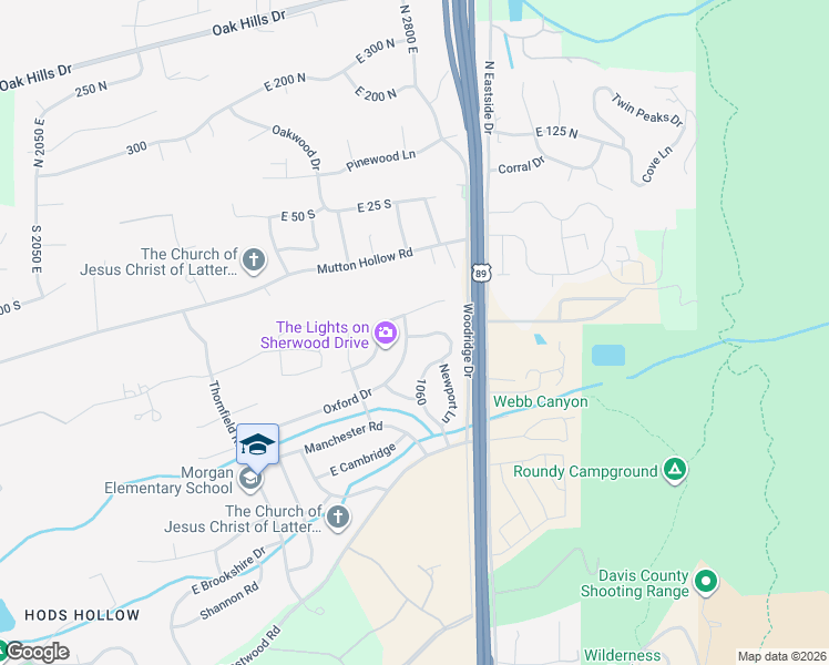 map of restaurants, bars, coffee shops, grocery stores, and more near 1155 East Winston Drive in Kaysville