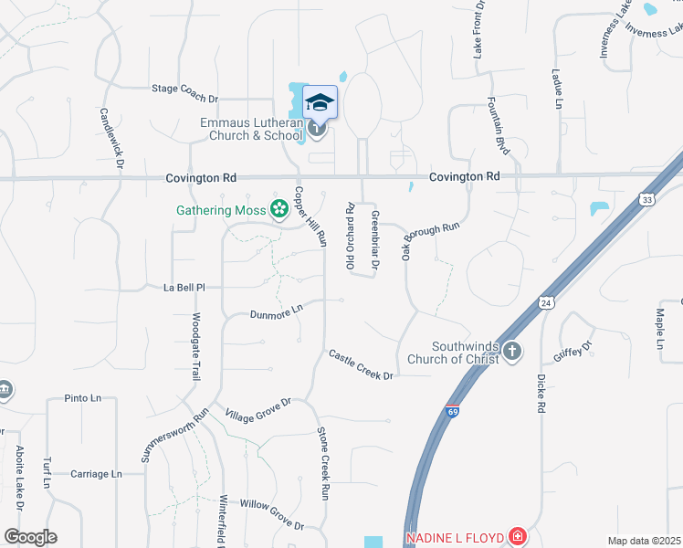 map of restaurants, bars, coffee shops, grocery stores, and more near 2954 Old Orchard Road in Fort Wayne