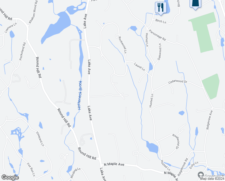 map of restaurants, bars, coffee shops, grocery stores, and more near 8 Rockwood Lane Spur in Greenwich