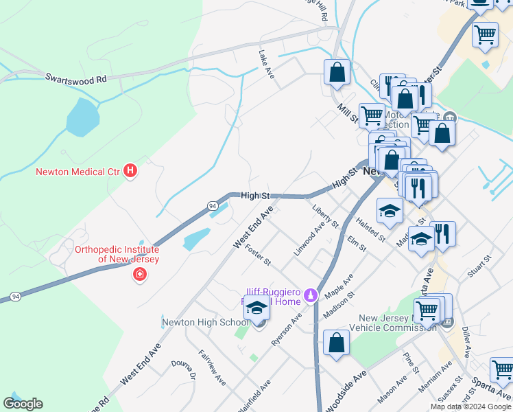 map of restaurants, bars, coffee shops, grocery stores, and more near 7 West End Avenue in Newton