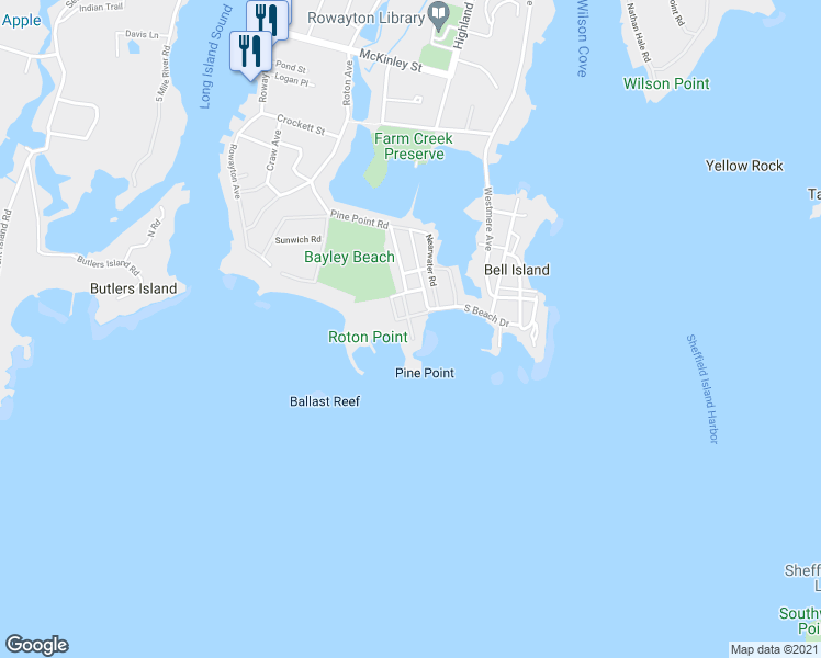 map of restaurants, bars, coffee shops, grocery stores, and more near 12 Nylked Terrace in Norwalk