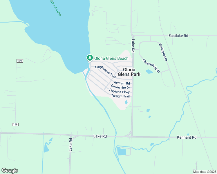 map of restaurants, bars, coffee shops, grocery stores, and more near 494 Playland Parkway in Chippewa Lake