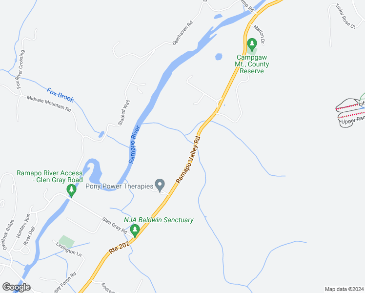 map of restaurants, bars, coffee shops, grocery stores, and more near 1122 Ramapo Valley Road in Mahwah