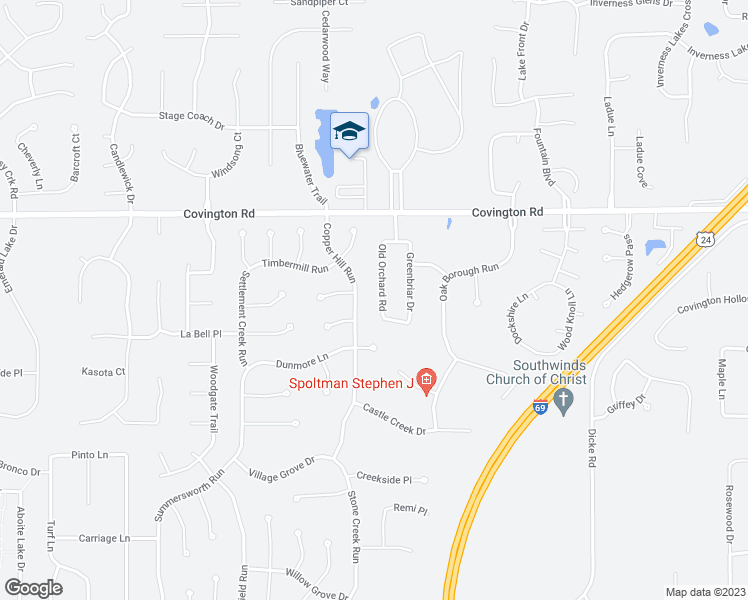 map of restaurants, bars, coffee shops, grocery stores, and more near 2944 Old Orchard Road in Fort Wayne