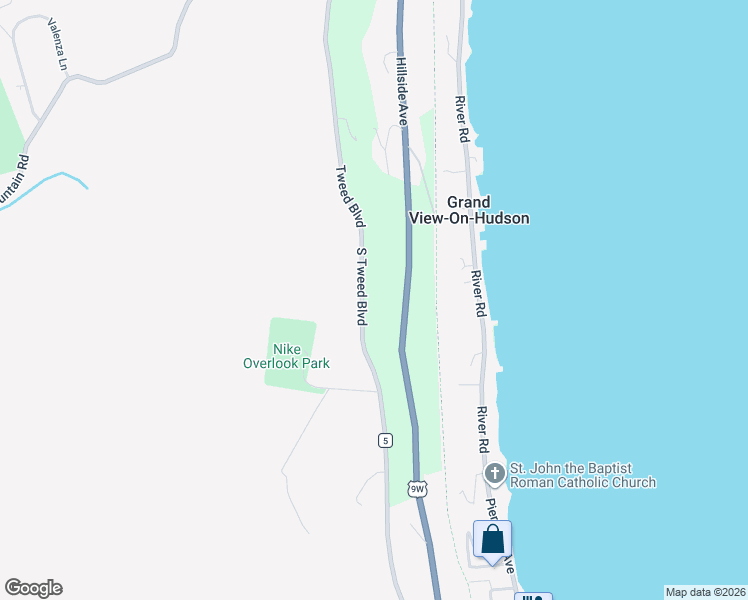 map of restaurants, bars, coffee shops, grocery stores, and more near 73 Tweed Boulevard in Nyack