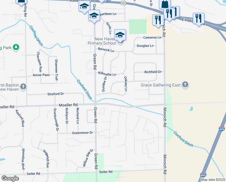 map of restaurants, bars, coffee shops, grocery stores, and more near 1506 Mac Gregor Drive in New Haven