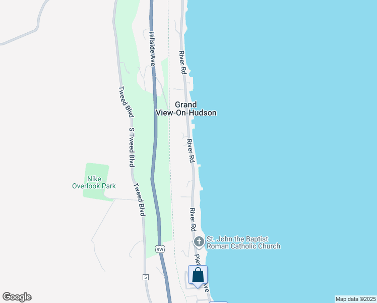 map of restaurants, bars, coffee shops, grocery stores, and more near 218 River Road in Grand View-on-Hudson