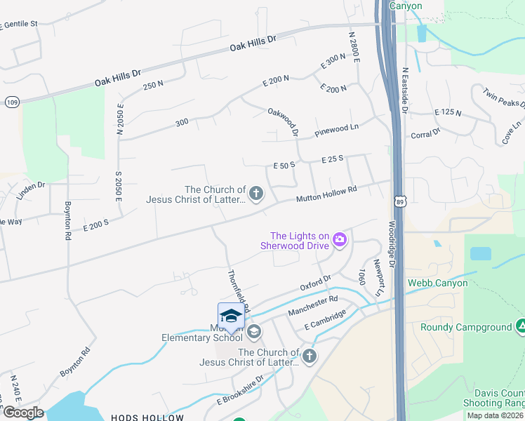 map of restaurants, bars, coffee shops, grocery stores, and more near 1052 East Mutton Hollow Road in Kaysville