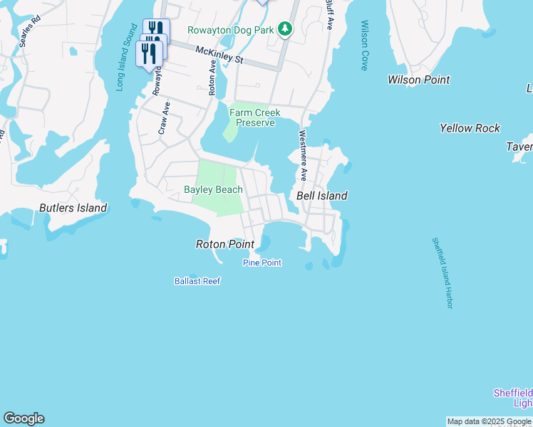 map of restaurants, bars, coffee shops, grocery stores, and more near 4 Captains Walk in Norwalk