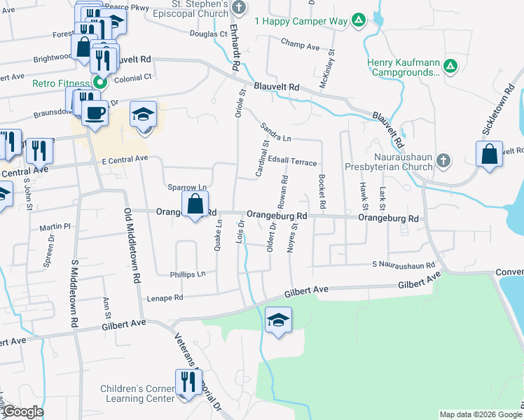 map of restaurants, bars, coffee shops, grocery stores, and more near 429 Orangeburg Road in Pearl River