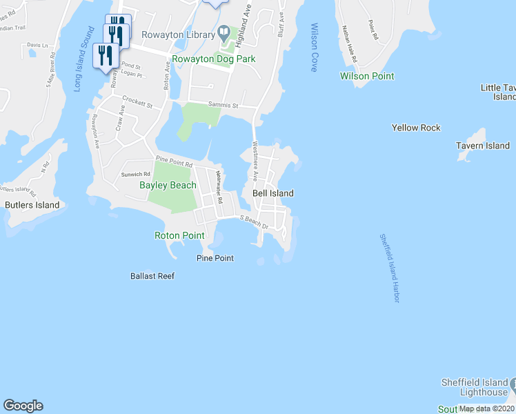 map of restaurants, bars, coffee shops, grocery stores, and more near 7 Yarmouth Road in Norwalk