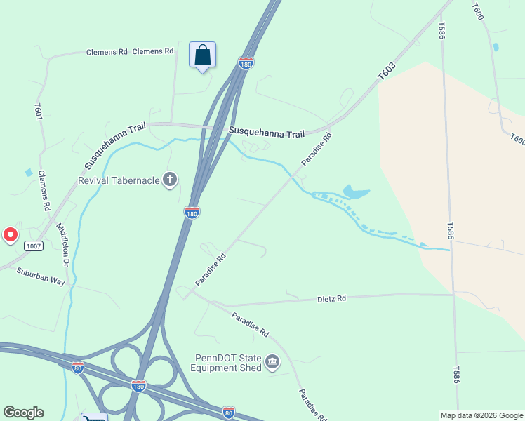 map of restaurants, bars, coffee shops, grocery stores, and more near Voris Road in Watsontown