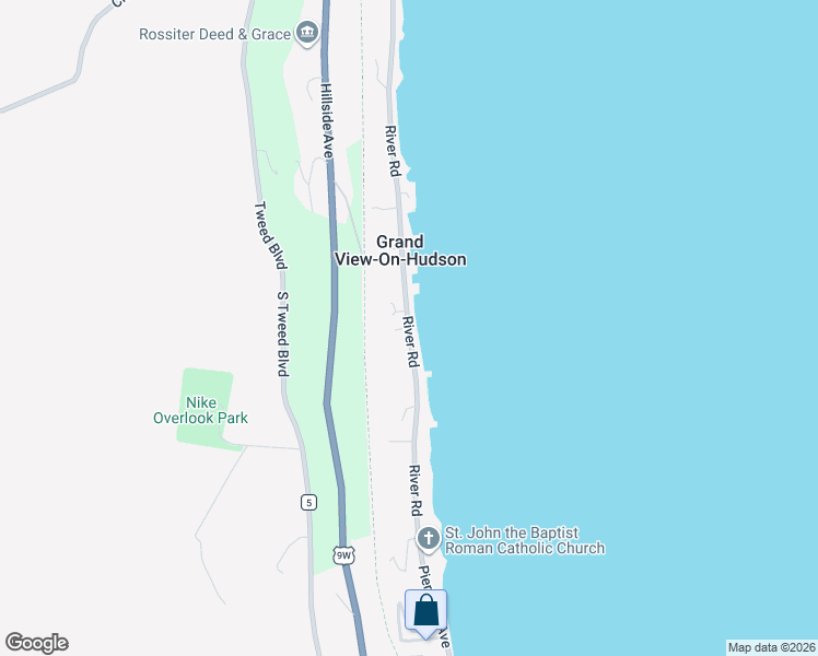 map of restaurants, bars, coffee shops, grocery stores, and more near River Edge Court in Grand View-on-Hudson