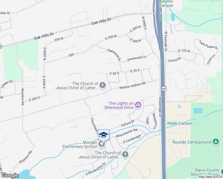 map of restaurants, bars, coffee shops, grocery stores, and more near 136 South 2500 East in Layton
