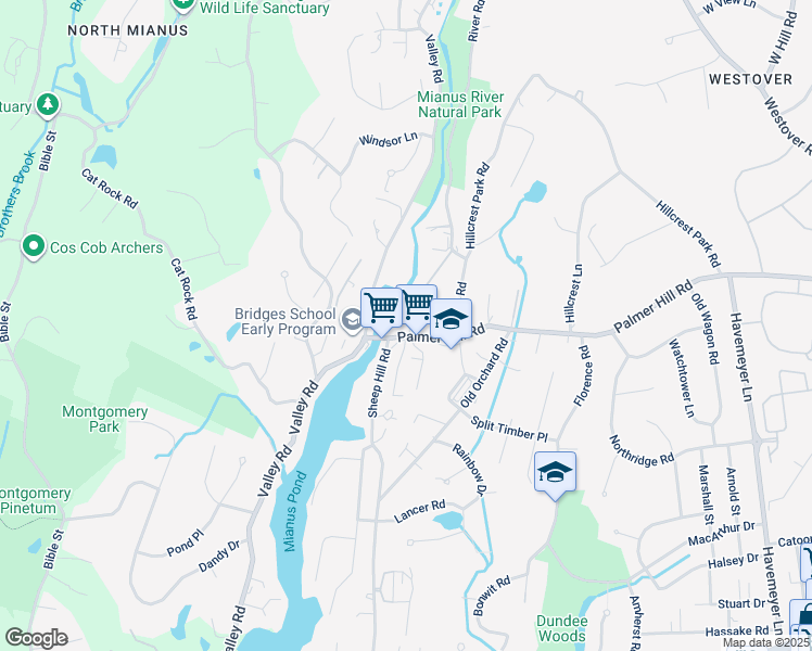 map of restaurants, bars, coffee shops, grocery stores, and more near 333 Palmer Hill Road in Greenwich