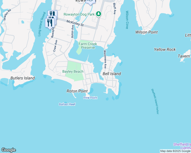 map of restaurants, bars, coffee shops, grocery stores, and more near 4 Captains Walk in Norwalk