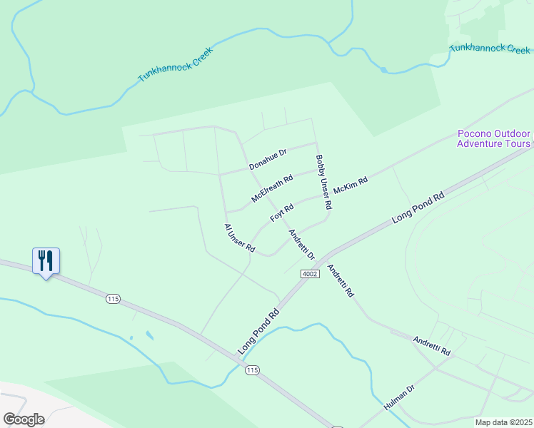 map of restaurants, bars, coffee shops, grocery stores, and more near Foyt Road in Blakeslee