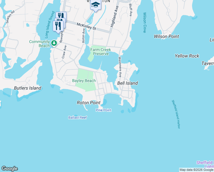 map of restaurants, bars, coffee shops, grocery stores, and more near 4 Captains Walk in Norwalk
