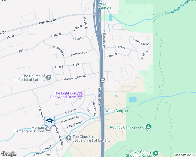 map of restaurants, bars, coffee shops, grocery stores, and more near 1202 Mutton Hollow Road in Kaysville