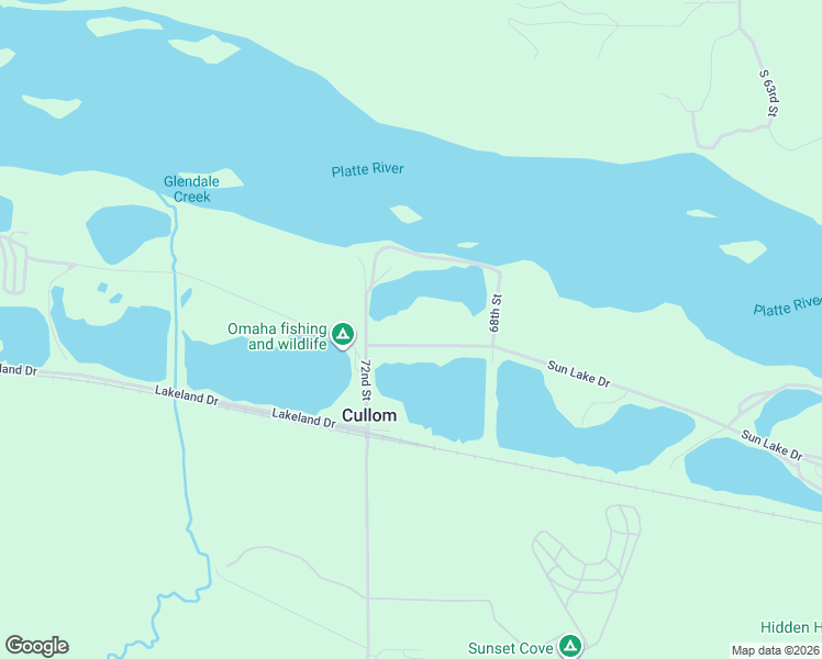 map of restaurants, bars, coffee shops, grocery stores, and more near 7110 Sun Lake Drive in Plattsmouth