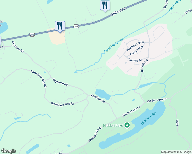 map of restaurants, bars, coffee shops, grocery stores, and more near 184 Fenical Lane in East Stroudsburg