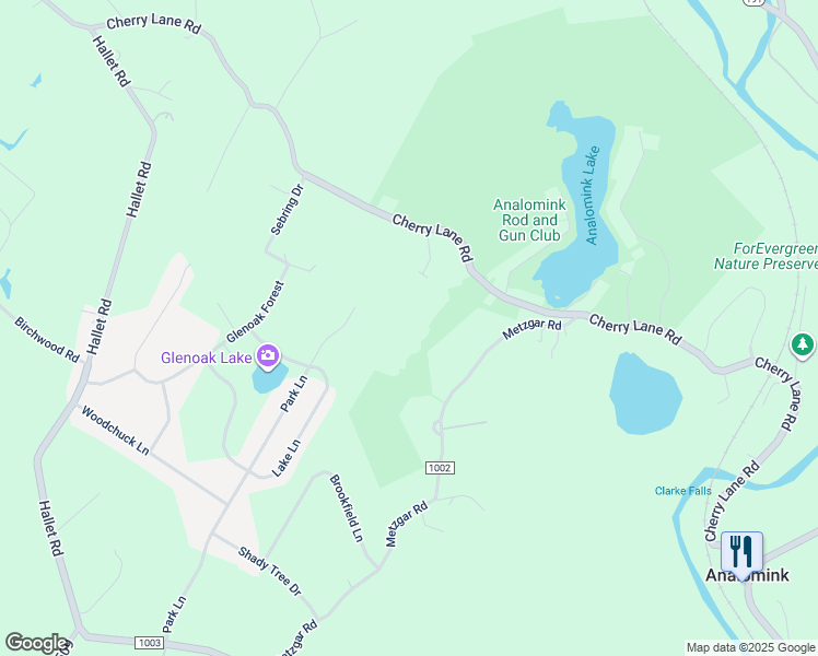 map of restaurants, bars, coffee shops, grocery stores, and more near 119 Cherry Wood Court in East Stroudsburg