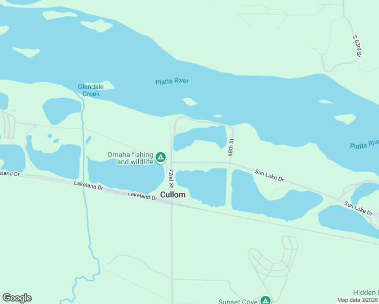 map of restaurants, bars, coffee shops, grocery stores, and more near 7110 Sun Lake Drive in Plattsmouth