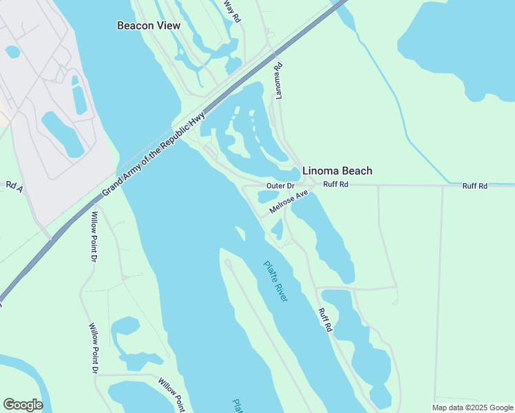map of restaurants, bars, coffee shops, grocery stores, and more near 25723 Melrose Avenue in Gretna