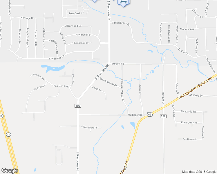 map of restaurants, bars, coffee shops, grocery stores, and more near 4395 Meadowview Drive in Canfield