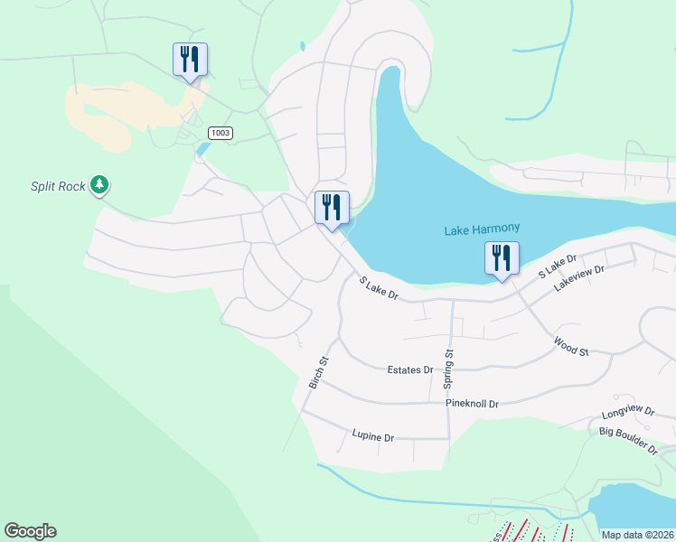 map of restaurants, bars, coffee shops, grocery stores, and more near 380 S Lake Dr in Carbon