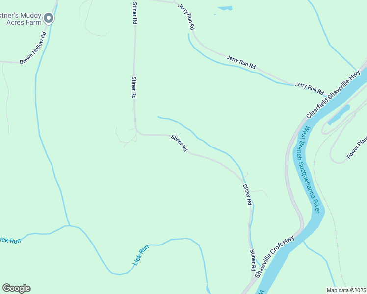 map of restaurants, bars, coffee shops, grocery stores, and more near Stiner Road in Clearfield County