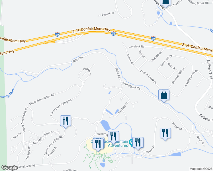 map of restaurants, bars, coffee shops, grocery stores, and more near Incline Village East in Tannersville