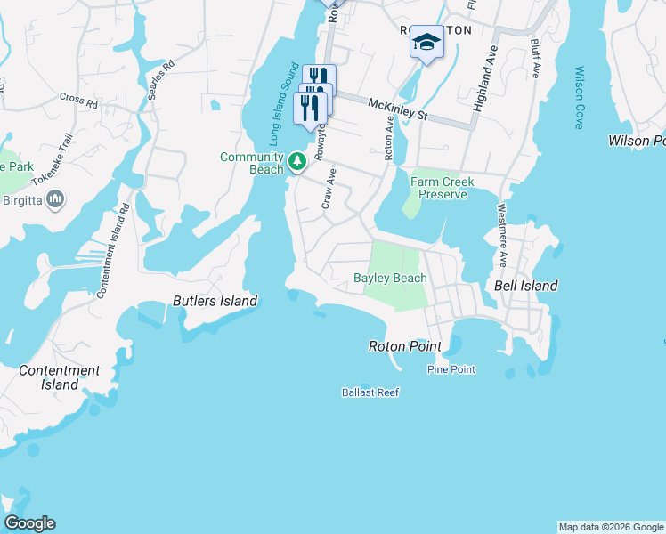 map of restaurants, bars, coffee shops, grocery stores, and more near 7 Sunwich Road in Norwalk